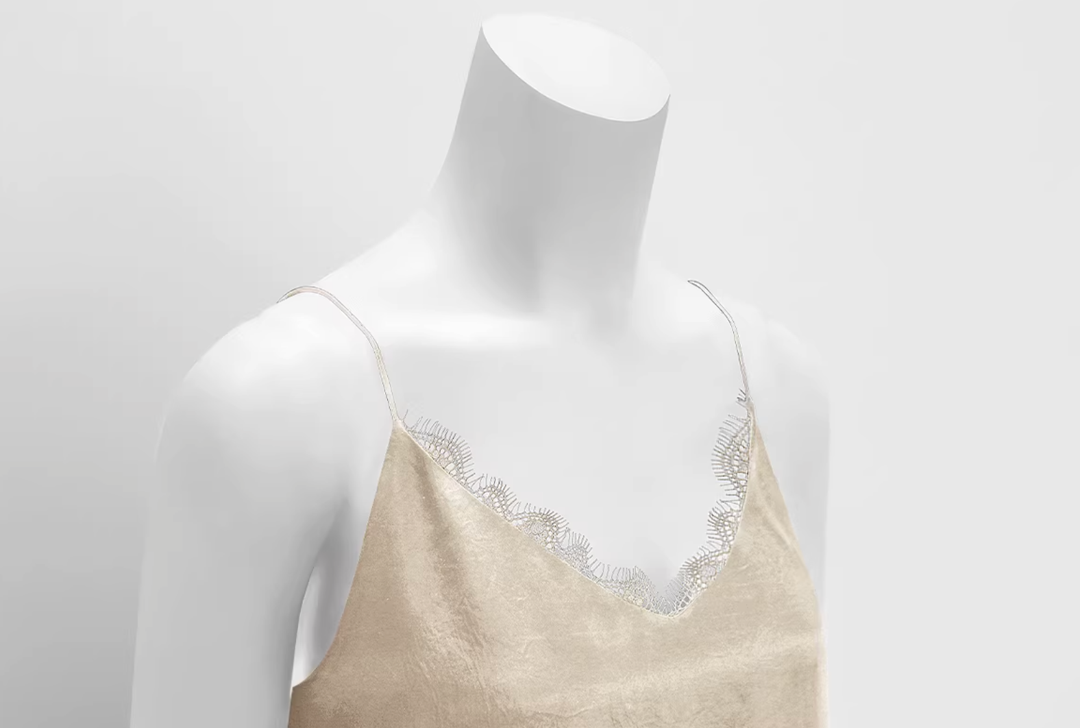 Redgray Lace Trim Satin Slip Dress