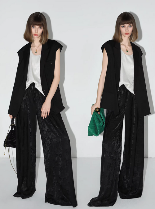 Redgray Wide-Leg Jacquard Pants