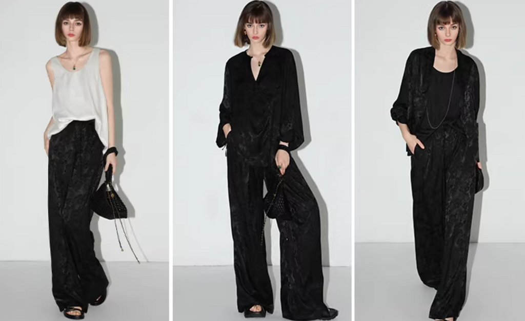 Redgray Wide-Leg Jacquard Pants