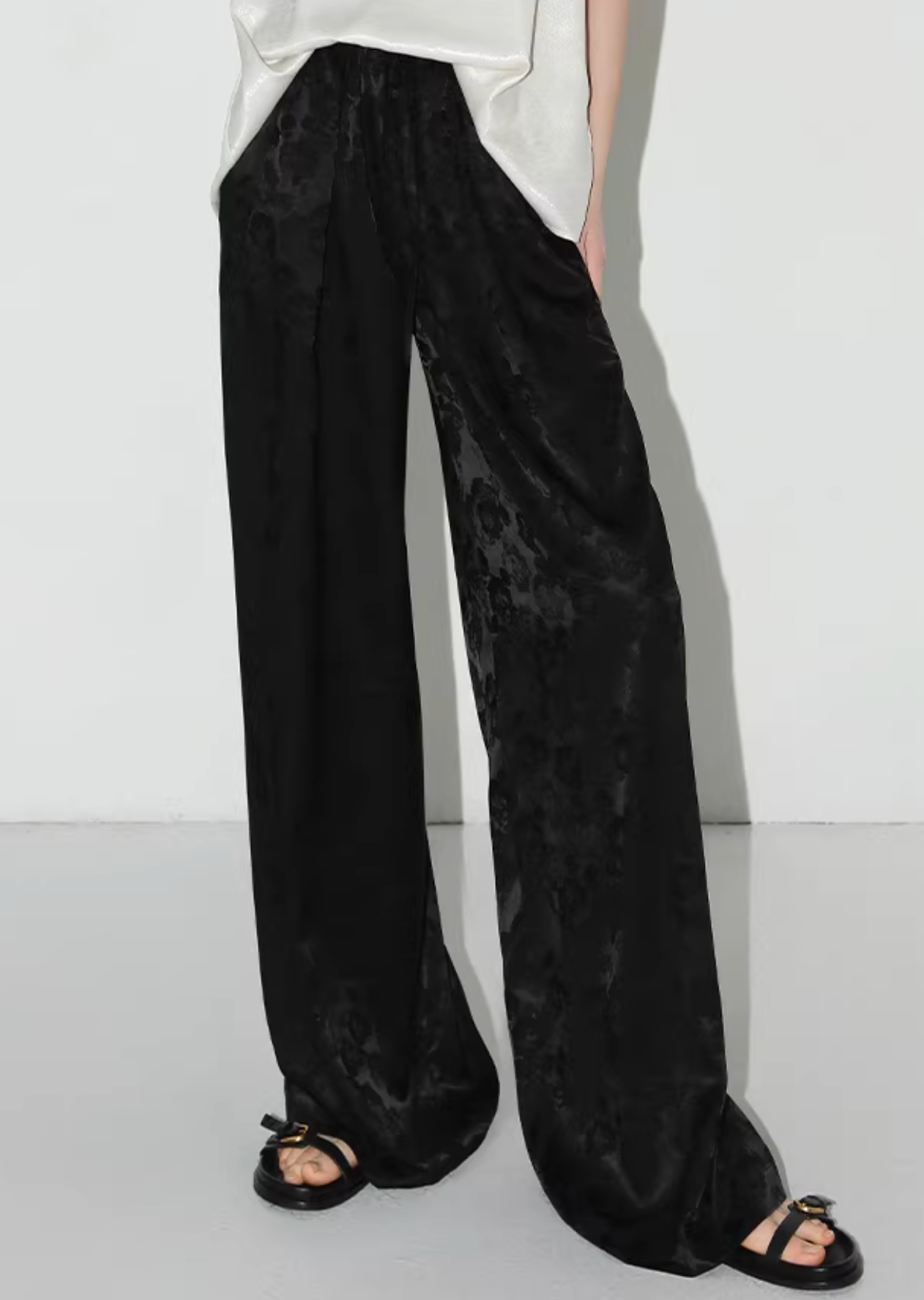 Redgray Wide-Leg Jacquard Pants