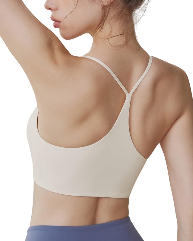 Racerback Sports Bras for Women, Scoop Neck Bralette Padded Removable Low Impact Workout Tops Yoga Active Gym Bra M-3XL