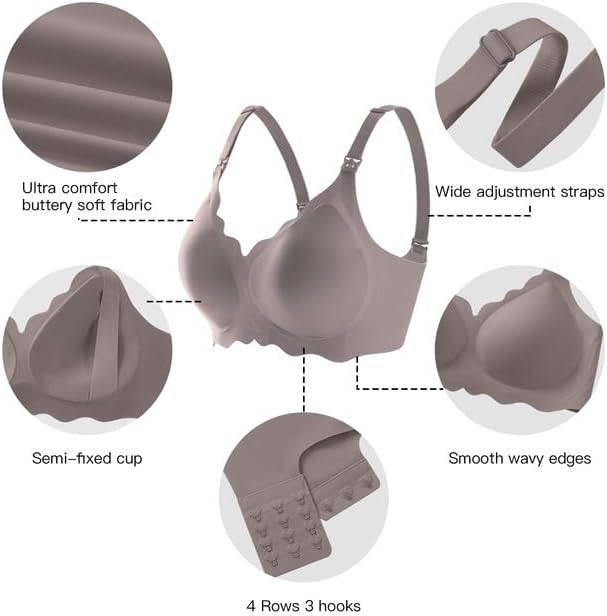 Nursing Bras for Breastfeeding Seamless Soft Maternity Bralette Support Wireless Pregnancy Sleep Bras with Extender S-XXL