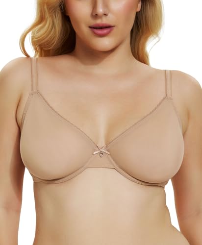 Women See Through Sheer Bra Sexy Lace Mesh Minimizer Bra Unlined Underwire Support Everyday Bra