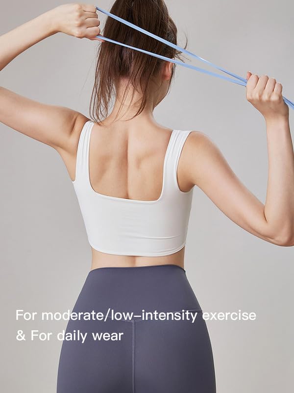 Womens Sports Bras Square Neck Longline Bralette Padded Removable Workout Crop Tank Tops Yoga Active Gym Bra M-3XL