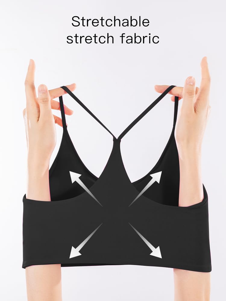 Racerback Sports Bras for Women, Scoop Neck Bralette Padded Removable Low Impact Workout Tops Yoga Active Gym Bra M-3XL
