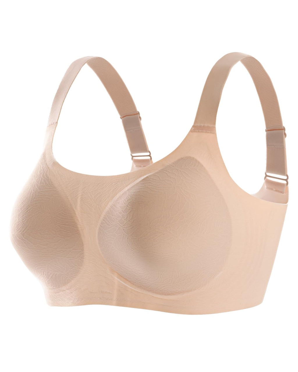 Seamless Bras for Women Full Coverage Floral Wireless Push Up Bralette Soft Minimizer Bra with Extender S-3XL