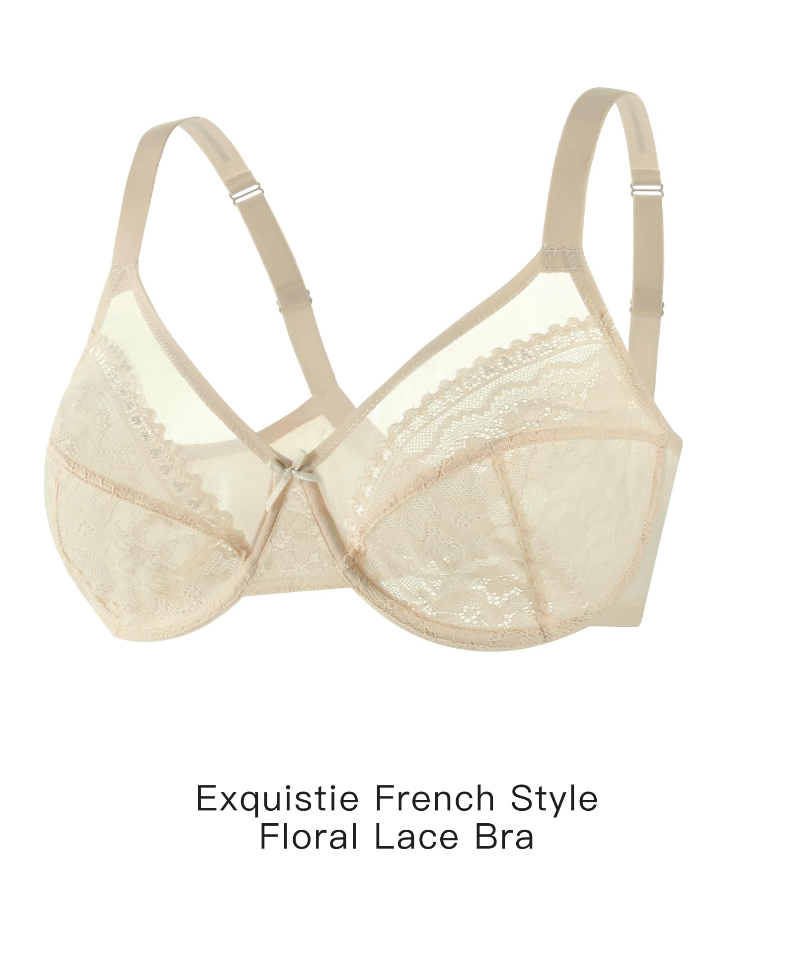 Minimizer Bra for Women Lace Unlined Underwire Full Coverage Plus Size Push Up Bras for Large Bust 34C-40DDD