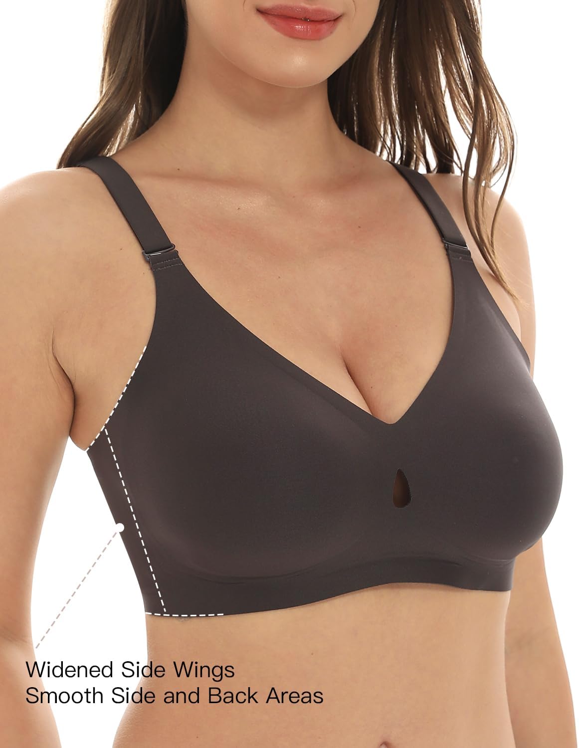 Wireless Bras for Women Convertible Seamless Bralette with Support and Lift Water Drop Full Coverage T Shirt Bra S-3XL