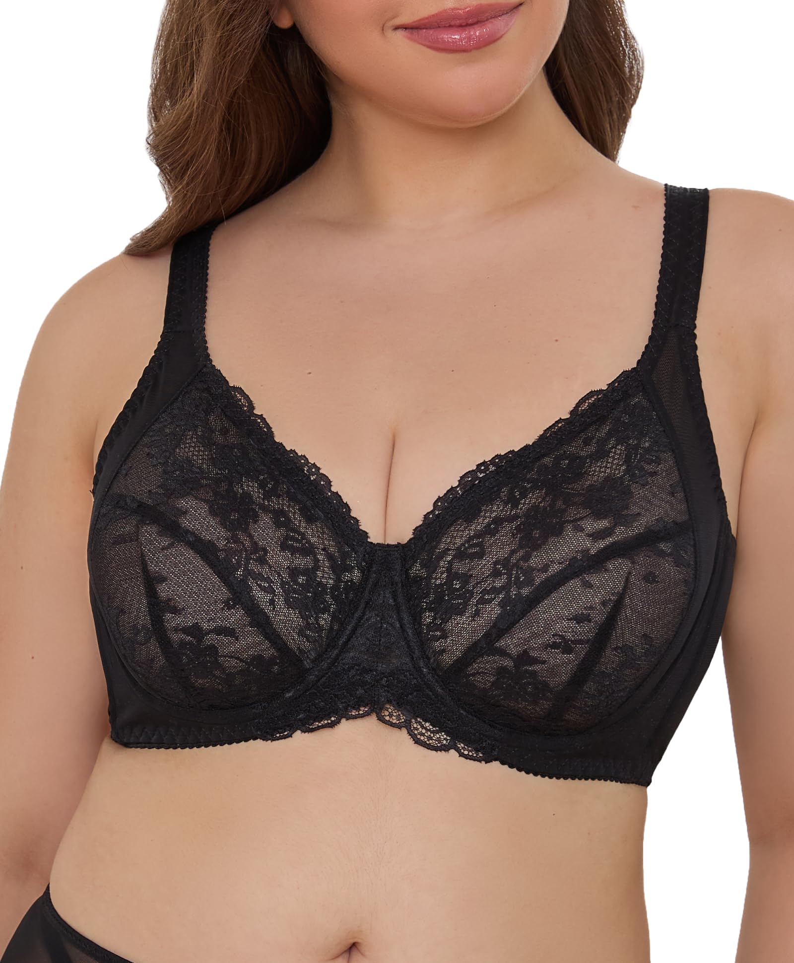 Minimizer Bras for Women Full Coverage Underwire Lace Bra with Underwire Support for Large Breasts