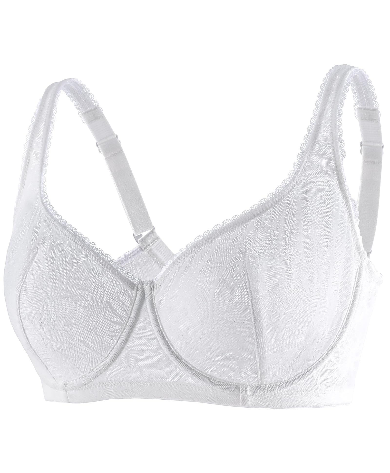 Women's Balconette Bra Push Up Unlined Underwire Lace U-Neck Demi Cup Sexy Plus Size 34C-42DDD