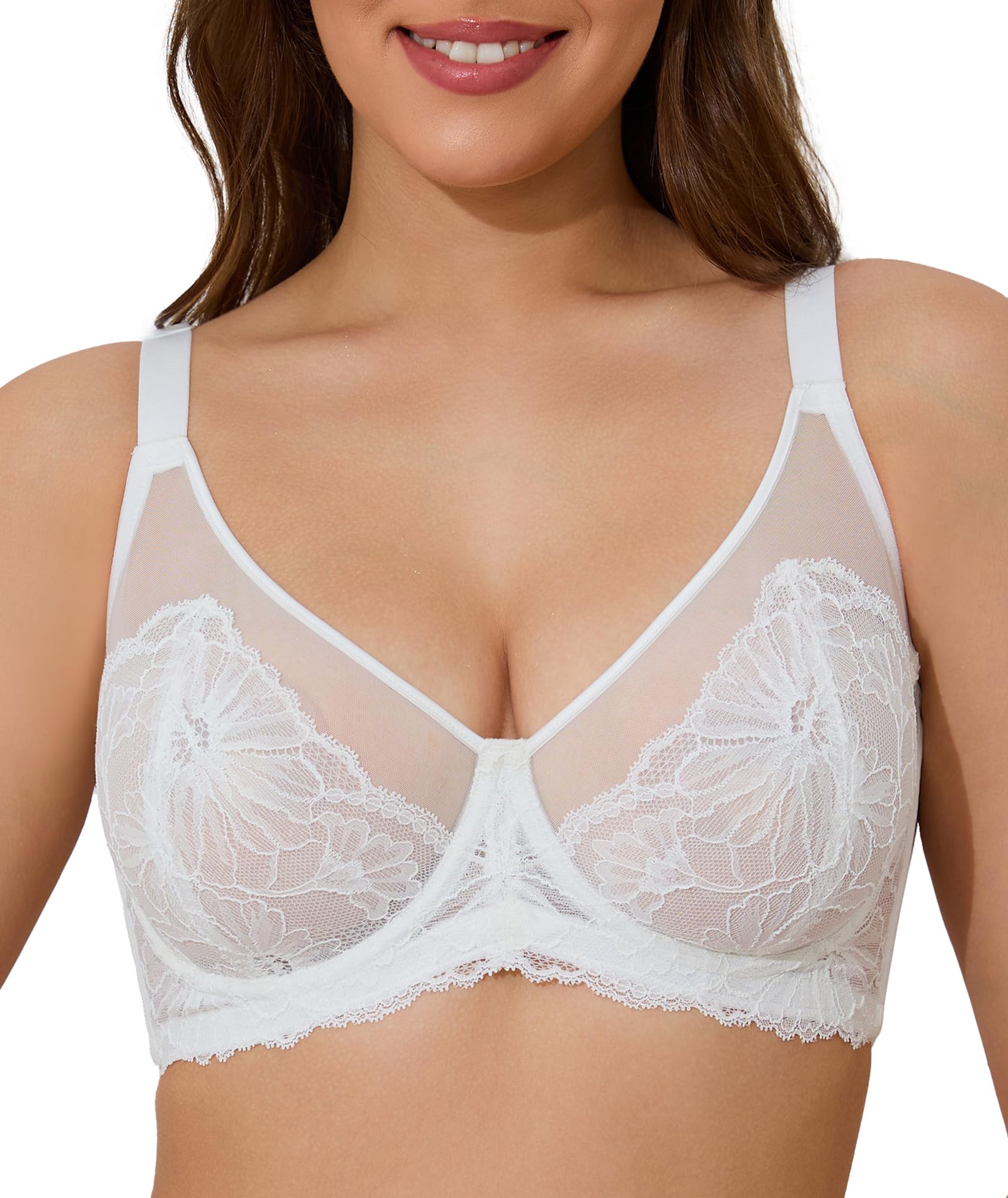 Minimizer Bras for Women Full Coverage Underwire Lace Bra