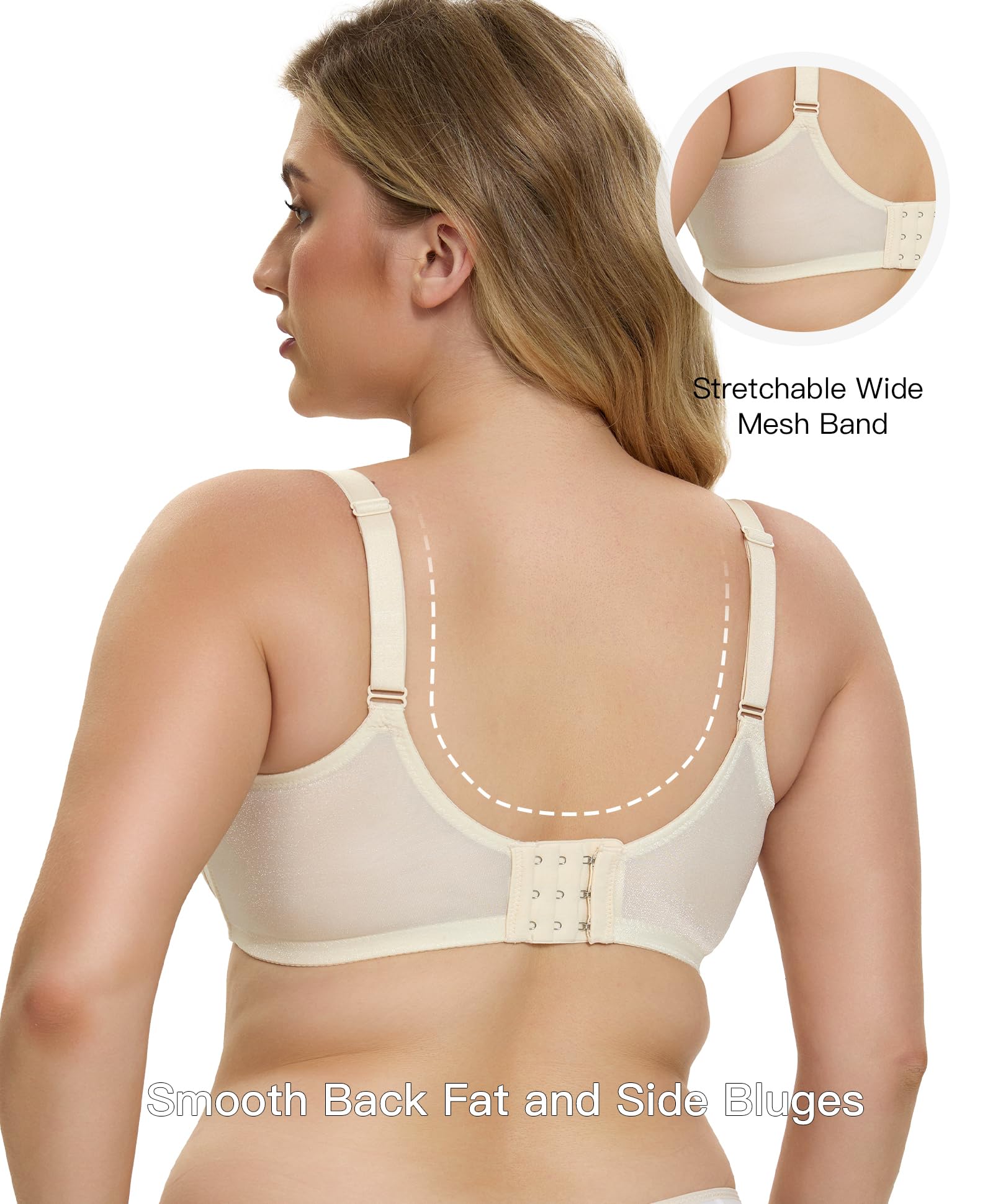 Women's See Through Sexy Sheer Bra Full Coverage Unlined Underwire Support Everyday Bras