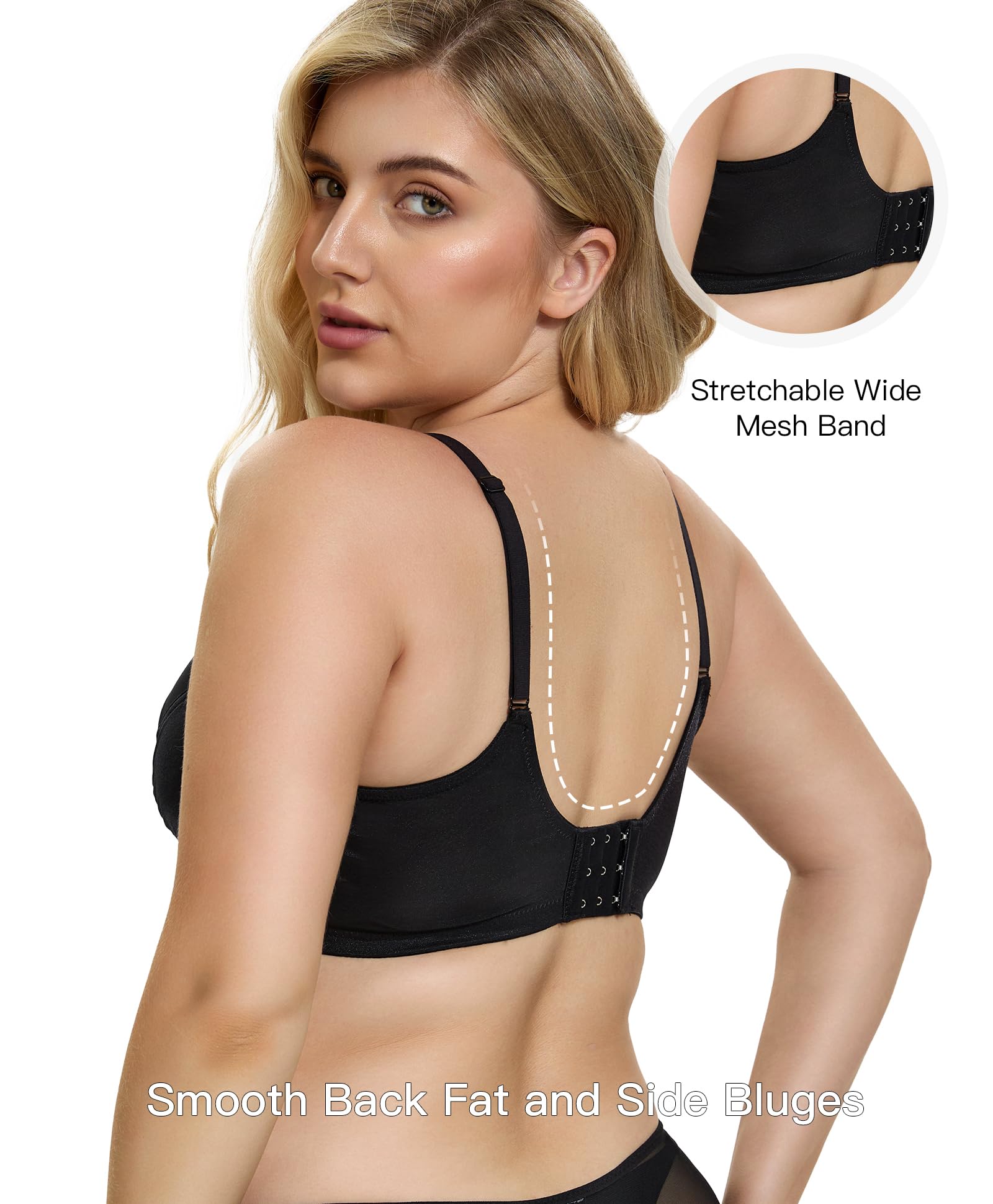 Women's See Through Sexy Sheer Bra Full Coverage Unlined Underwire Support Everyday Bras