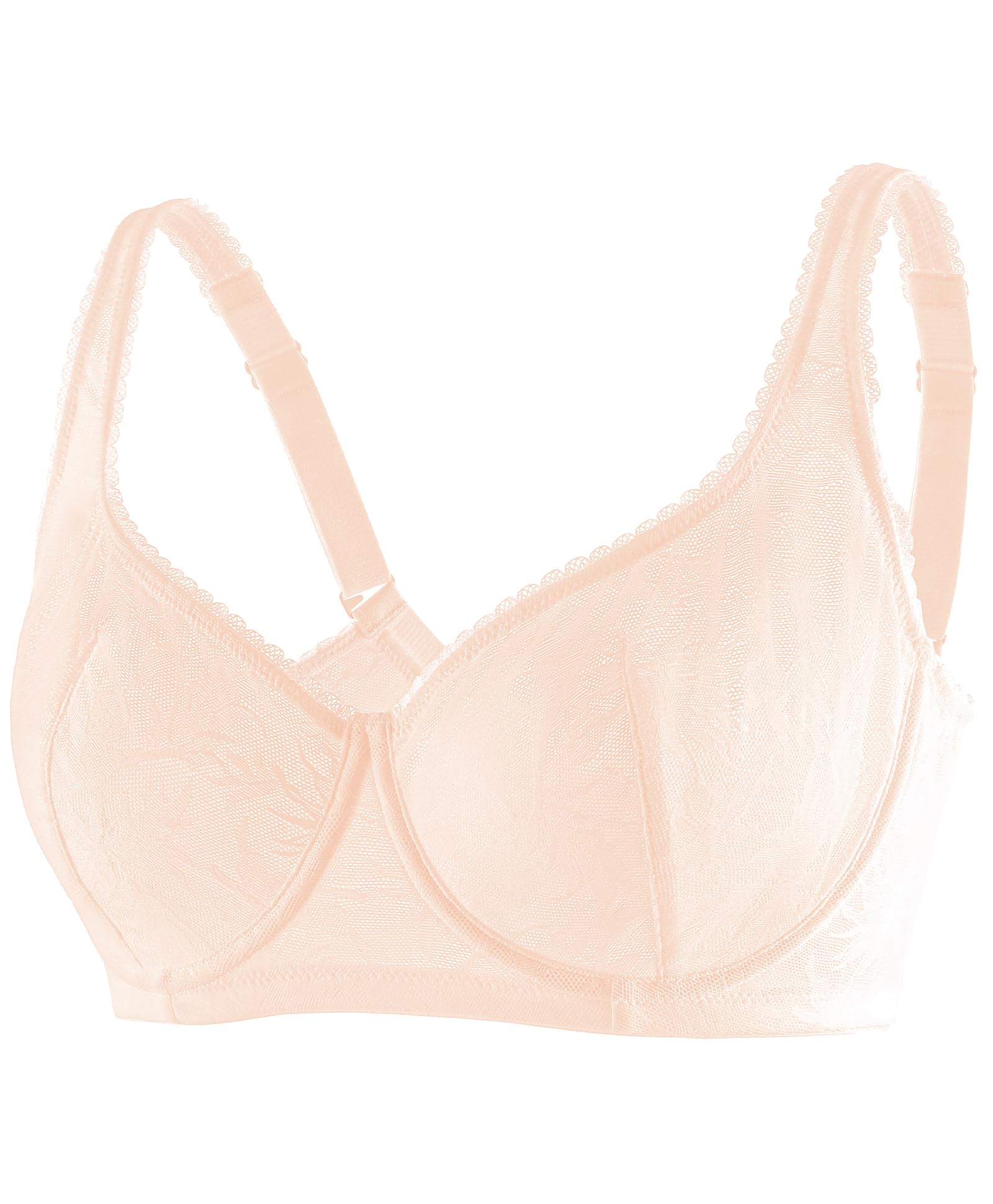 Women's Balconette Bra Push Up Unlined Underwire Lace U-Neck Demi Cup Sexy Plus Size 34C-42DDD