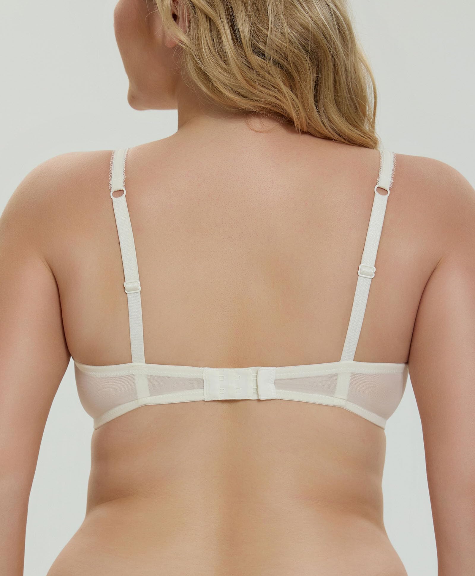 Women See Through Sheer Bra Sexy Lace Mesh Minimizer Bra Unlined Underwire Support Everyday Bra