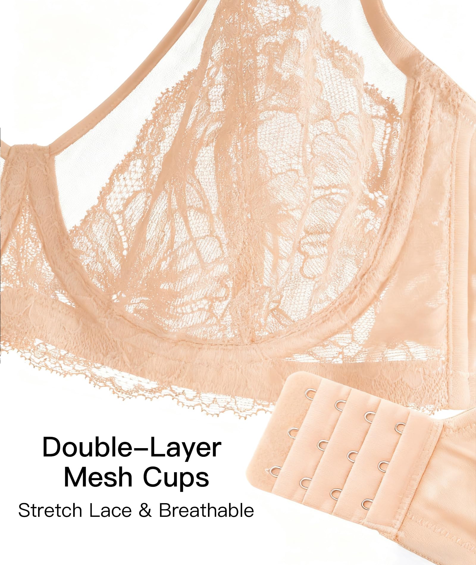 Minimizer Bras for Women Full Coverage Underwire Lace Bra