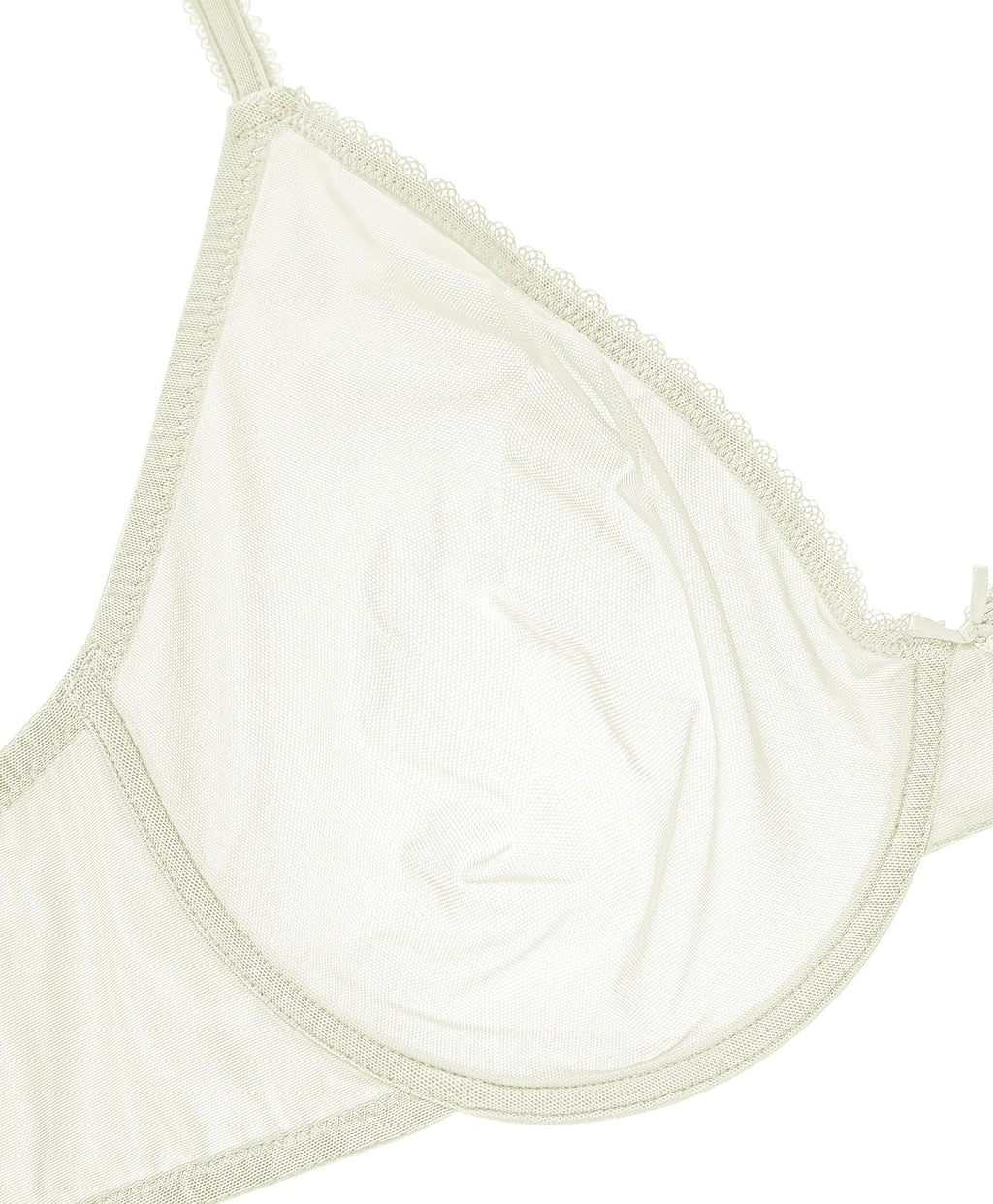 Women See Through Sheer Bra Sexy Lace Mesh Minimizer Bra Unlined Underwire Support Everyday Bra
