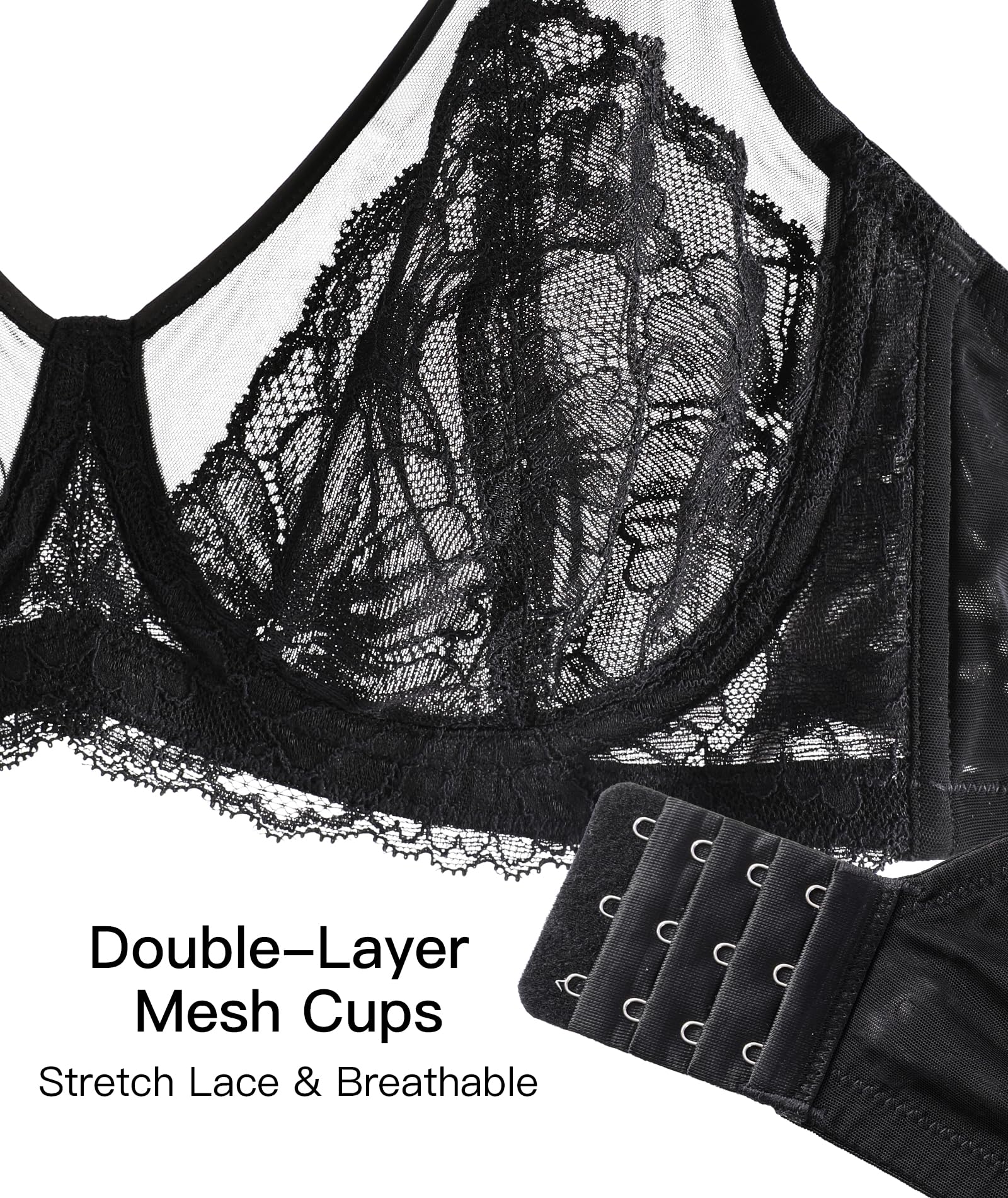 Minimizer Bras for Women Full Coverage Underwire Lace Bra